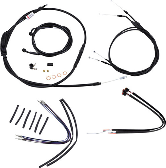 16" Ape Hanger Cable Kit Non-ABS Black Burly Brand B30-1108