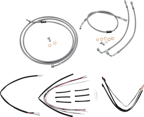 14" Ape Hanger Cable Kit Non-ABS Stainless Steel Burly Brand B30-1155