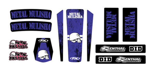 Factory Effex Metal Mulisha Universal Sticker Trim Kit Black/Blue 23-50260