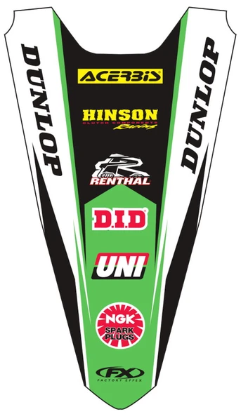 Factory Effex Rear Fender Sticker 19-32122 for Kawasaki KXF250 04-05