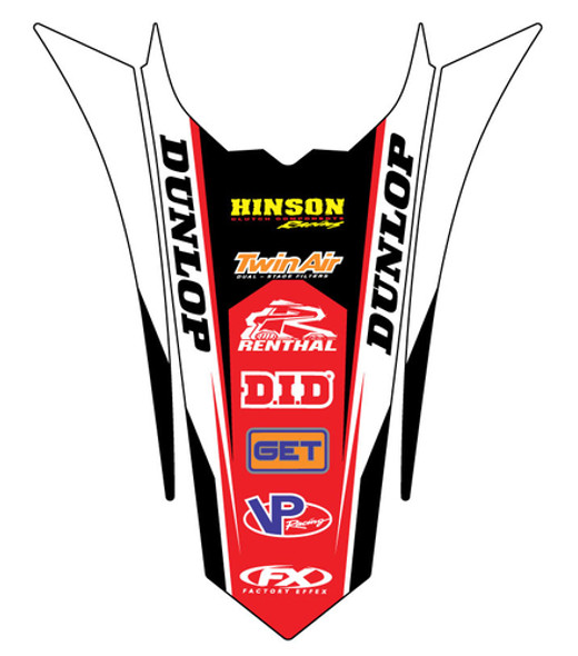 Factory Effex Rear Fender Sticker 17-32324 for Honda CRF250R 10-13 CRF450R 09-12