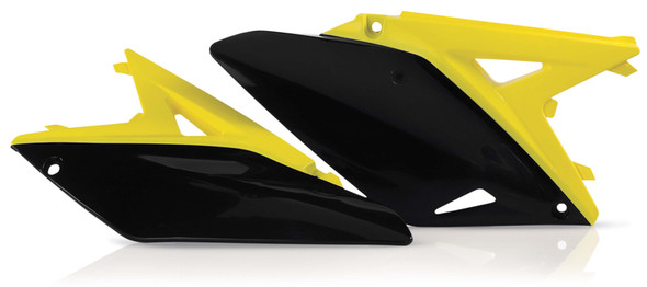 Factory Effex Yellow/Black Side Number Plates 11-75420 for RMZ250 2010-2018