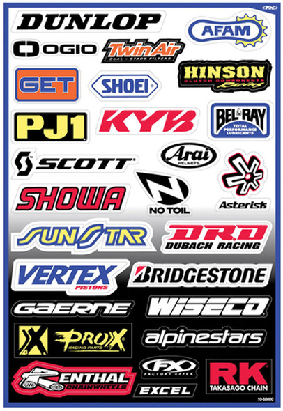 Factory Effex FX Sponsor Sticker Sheet A 10-68000