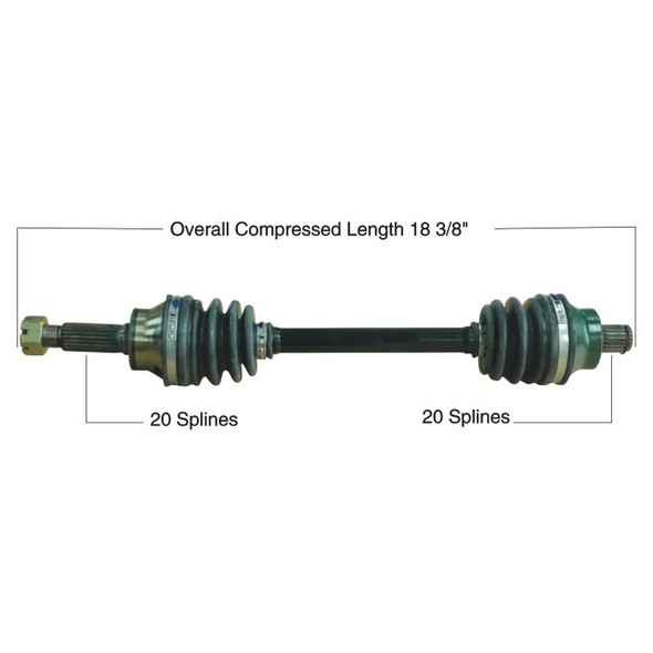 Tytaneum Front L/R CV Axle for Hawkeye 300 4x4 06-07 Sportsman 300/400 08-10