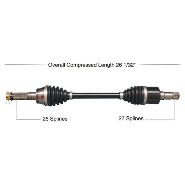 Tytaneum Rear Middle Left/Right HD CV Axle 813-0308 for Ranger 700 6x6 2008