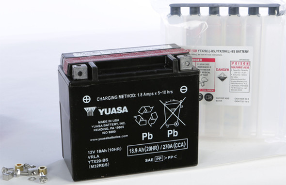 Yuasa AGM Maintenance-Free Battery YTX20-BS for Motorcycle