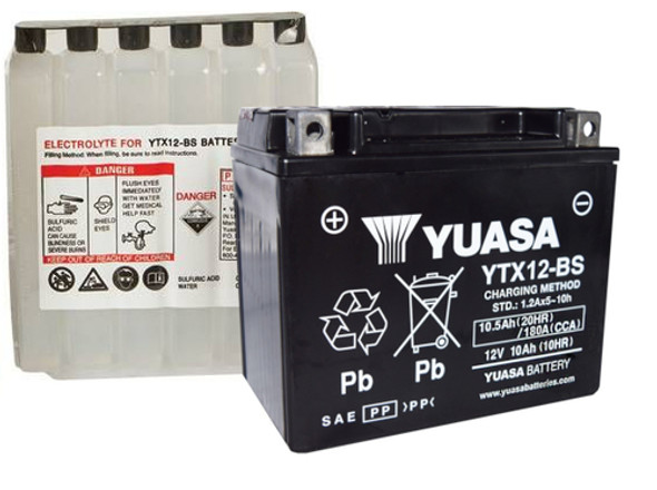 Yuasa AGM Maintenance-Free Battery YTX12-BS for ATV/SXS