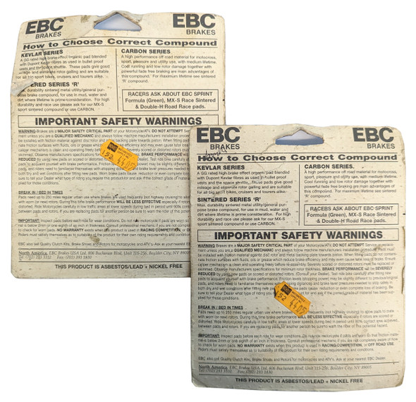 Front for EBC Brake Pad Lot of 2 for Honda Interceptor 700 750 CBR1000 RS125 250