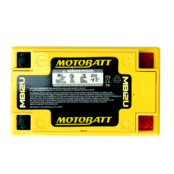 MotoBatt AGM Battery Replaces YB12AB YB12CA 12N124A 12N12A4A1