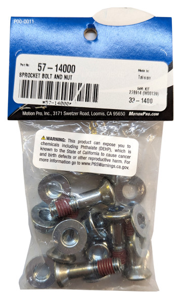 Motion Pro Sprocket Bolt and Nut Fastening Kit 6 8mm Bolts Nuts Washers 33-1400