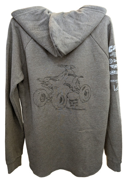 Cycles R Us Logo ATV Womans Gray Hoodie Sweatshirt Large