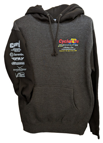 Cycles R Us Logo ATV Charcoal Black Heavy Hoodie Sweatshirt Small