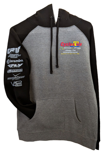 Cycles R Us Logo ATV Black Gray Hoodie Sweatshirt X Large