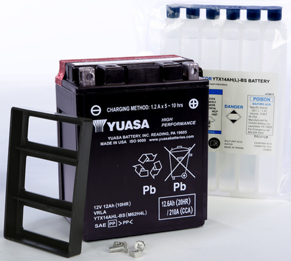 Yuasa AGM Maintenance-Free Battery YTX14AH-BS for ATV/SXS