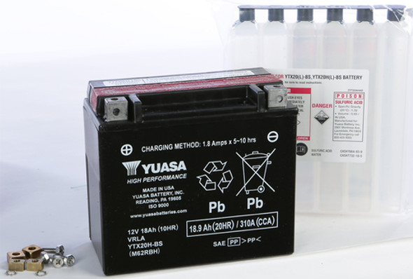 Yuasa AGM Maintenance-Free Battery YTX20H-BS for Snowmobile