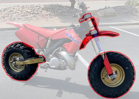 BVC Big Wheel Kit fits Honda CR250R 2000-07 Black Red Plastics Aluminum Swingarm