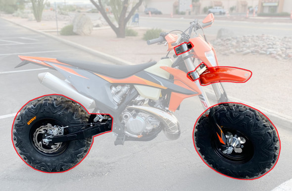 BVC Big Wheel Kit for KTM 350 2015-24 EXC XC SX F Swingarm Orange Fender Kanati