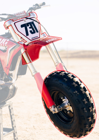 BVC Big Wheel Kit for Honda CRF450 04-24 Red White Plastic Black Swingarm Kanati