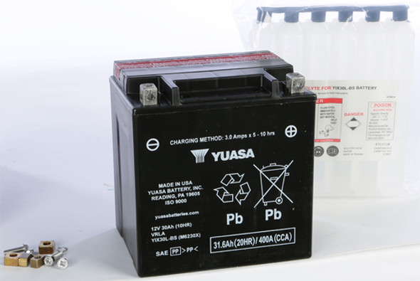 Yuasa AGM Maintenance-Free Battery YIX30L-BS for Motorcycle