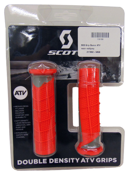 Scott Deuce 7/8 Grips ATV Quad Red Grey for Honda Kawasaki Yamaha Suzuki Polaris