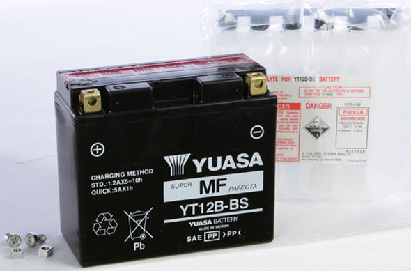 Yuasa AGM Maintenance-Free Battery YT12B-BS for Motorcycle