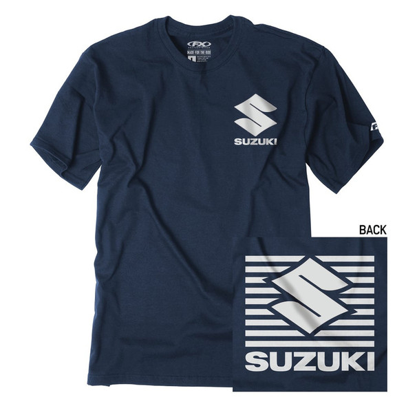 Factory Effex Suzuki Shutter Short Sleeve Shirt Navy Blue