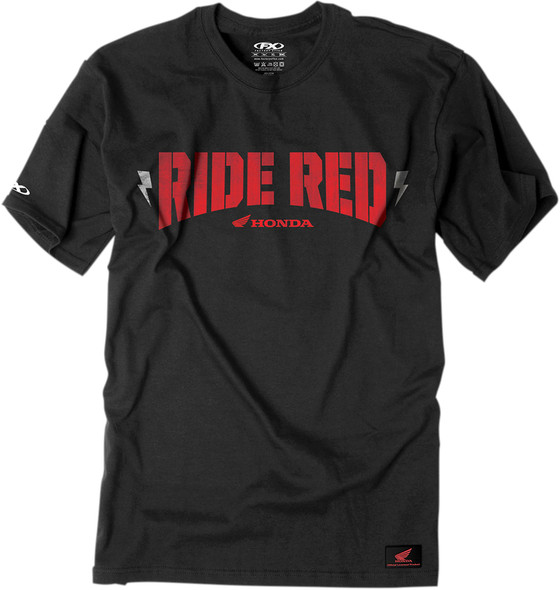 Factory Effex Honda Ride Red Bolt Short Sleeve Shirt Black