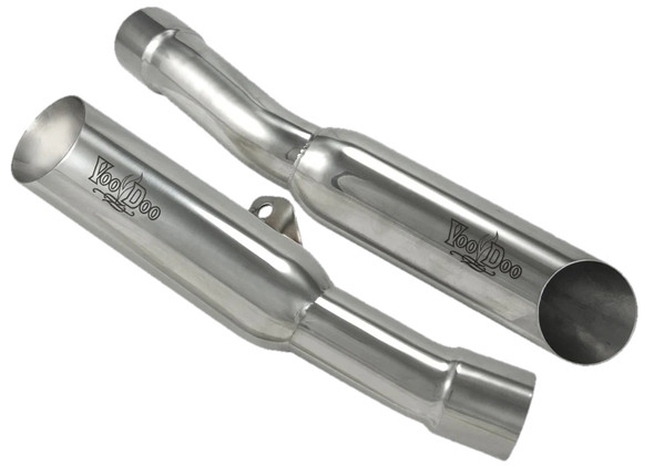 Voodoo Polished Shorty Dual Slip-Ons Mufflers VEZX14K6P for Kawasaki ZX14 06-07