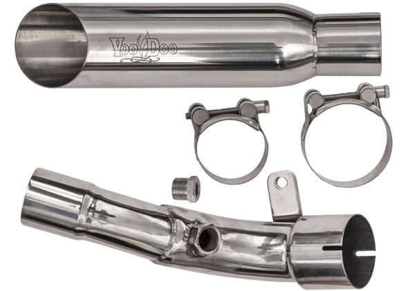 Voodoo Polished Shorty Race Single Slip-On Muffler Conversion for GSXR1000 09-11