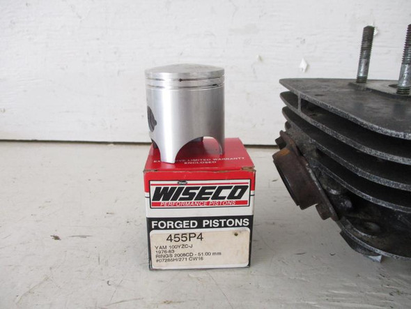 1977 Yamaha YZ 100 Cylinder Jug 51.00mm w/ Wiseco 455PU Piston 2K5-11311-00-00