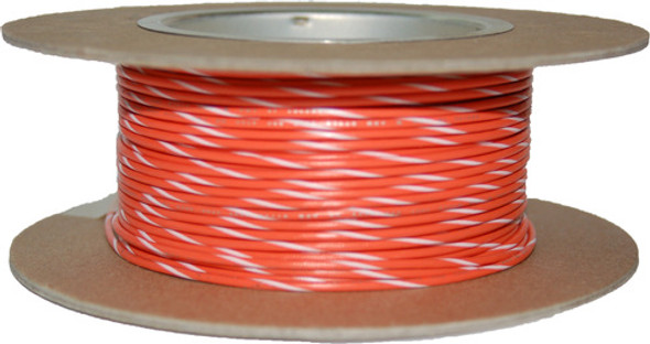 Orange White Stripe 100ft 18 gauge 18ga Primary Wire Namz NWR-39-100
