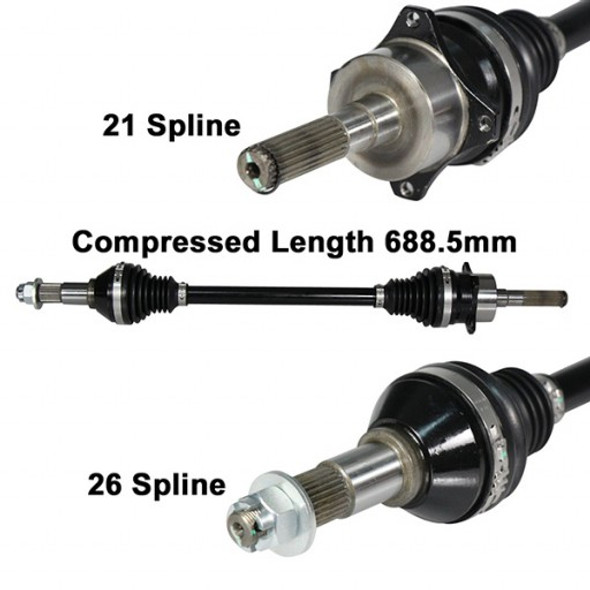 06-14 fits Can-Am Outlander 400 4x4 ArmorTech Front +6" Right Extended CV Axle 06-14 fits Can-Am Outlander 400 4x4 ArmorTech Front +6" Right Extended CV Axle