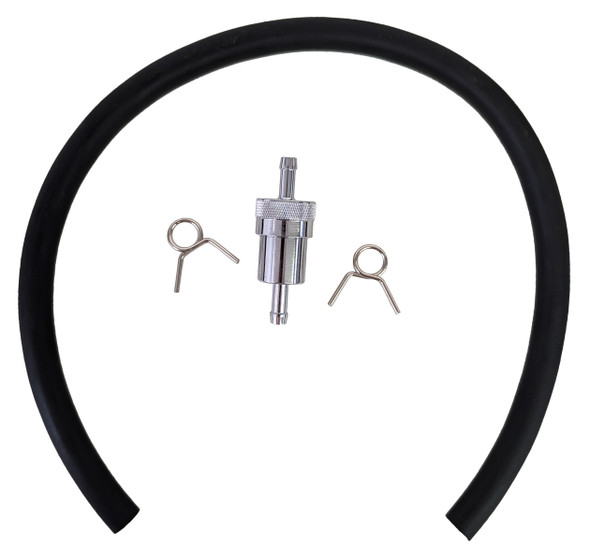 Inline 5/16 Fuel Filter Chrome w/ Line for Yamaha 97-98 YZF1000 99-01 YZF1000 R1