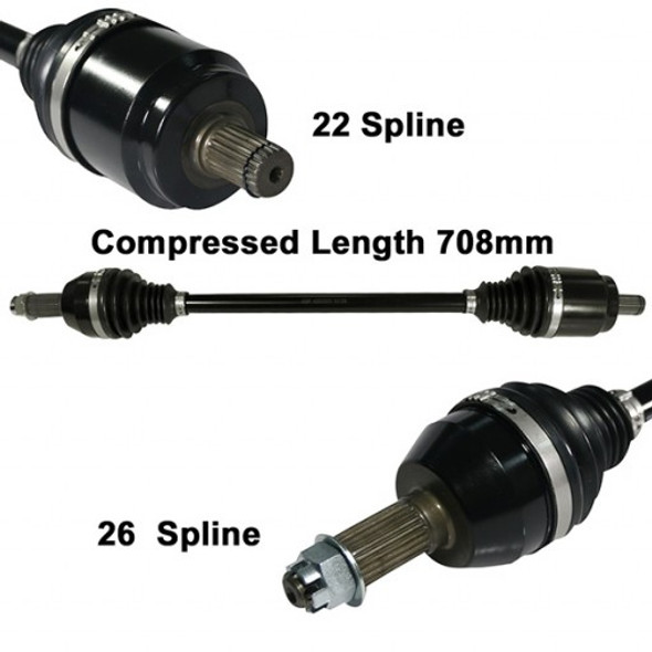 2008-14 fits Polaris RZR 800 ArmorTech Front +6" Left or Right Extended CV Axle 2008-14 fits Polaris RZR 800 ArmorTech Front +6" Left or Right Extended CV Axle