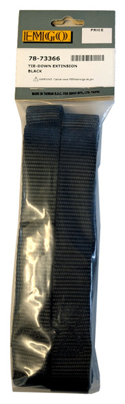 Emgo Motorcycle ATV Tie Down Extinson Strap Soft Tie Pair Black 78-73366 Emgo Motorcycle ATV Tie Down Extinson Strap Soft Tie Pair Black 78-73366