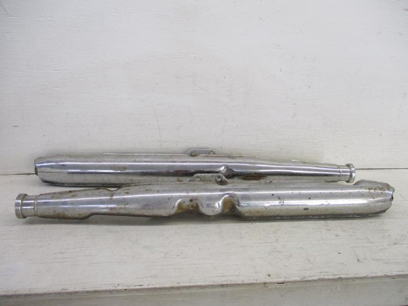 1968-1970 Suzuki T500 Titan Left Right Muffler Exhaust Pipe 14302-15601-H01