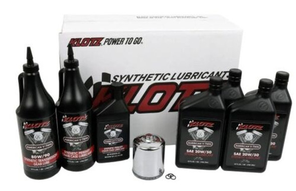 Klotz Complete Oil Service Kit 4 qt 20W50 for Twin Cam Milwaukee 8 1999-2022