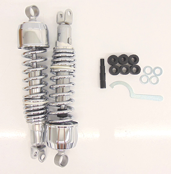 Chrome Rear Heavy Duty Shocks Eye - Clevis 340mm 13.4 Honda CM 400 CB 450 CB 500