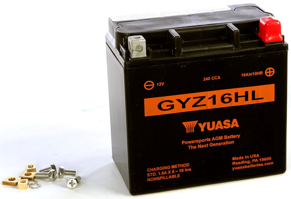 Yuasa AGM Maintenance-Free Battery GYZ16HL for Motorcycle