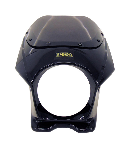 Emgo Villain Mini Cafe Black Fairing Windshield 5.75" Headlight Opening Mark II