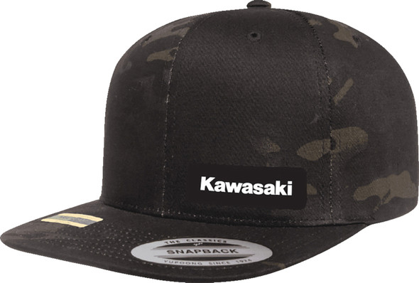 FX Kawasaki Throwback Snapback Mesh Curved-Bill Hat Black White 25