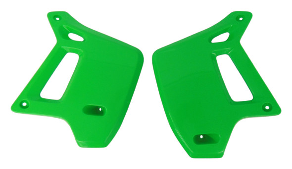 Green Radiator Side Covers Plastics Shrouds fits Kawasaki 1990-94 KDX200 KDX 200