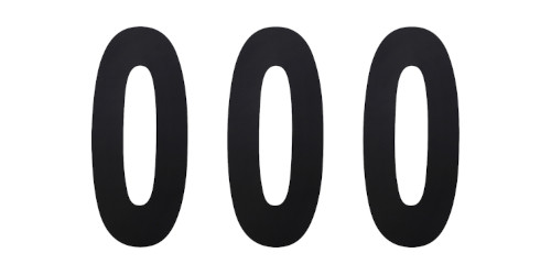 Factory Effex 3pk 6in Number 0 Stickers Black 02-4450