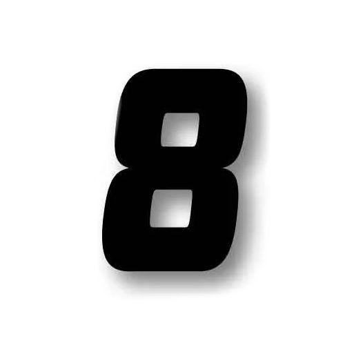 Factory Effex 3pk Racer Digits 5.5in #8 Numbers Black 09-10038