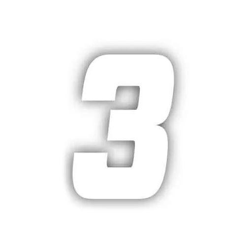 Factory Effex 3pk Racer Digits 5.5in #3 Numbers White 09-10043