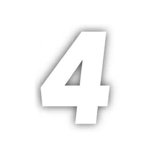 Factory Effex 3pk Racer Digits 5.5in #4 Numbers White 09-10044