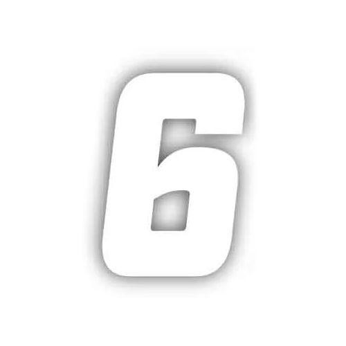 Factory Effex 3pk Racer Digits 5.5in #6 Numbers White 09-10046