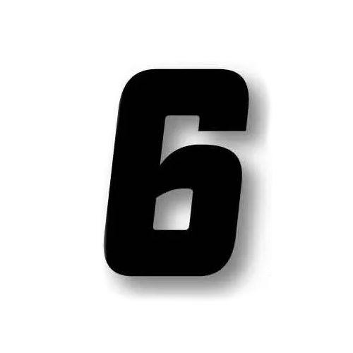 Factory Effex 3pk Racer Digits 5.5in #6 Numbers Black 09-10036