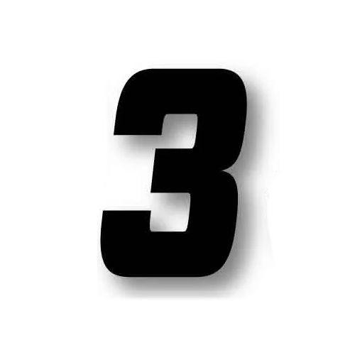 Factory Effex 3pk Racer Digits 5.5in #3 Numbers Black 09-10033