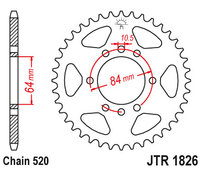 For Kawasaki 03-06 KFX400 KSF400 JT40T High Carbon Steel RearSprocket JTR1826.40